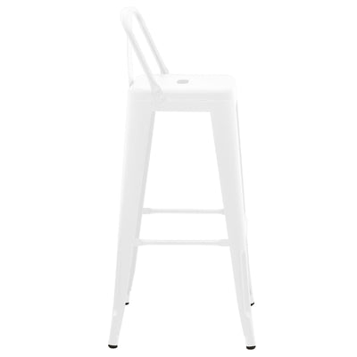 Scaun bar cu spătar Utopia, metal, alb mat, 42x42x97 cm, perspectiva suplimentara