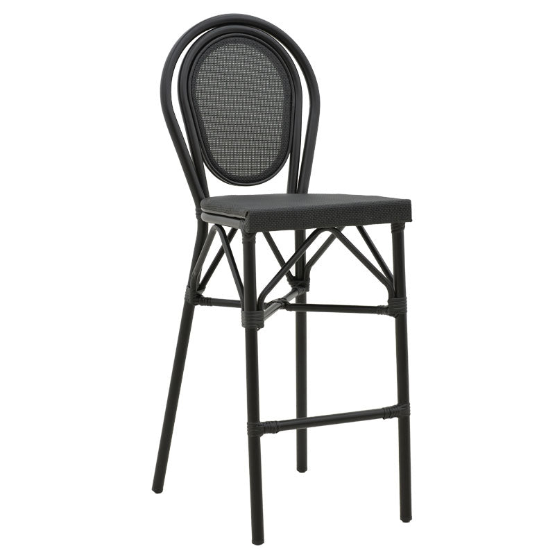 Scaun bar Dezyan, Negru - Maro, 41x54x116 cm - Negru