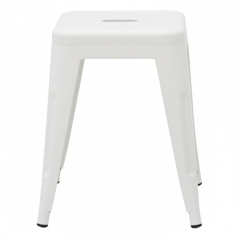 Scaun bar Utopia cu design simplu, Metal, Alb mat, 30x30x45 cm