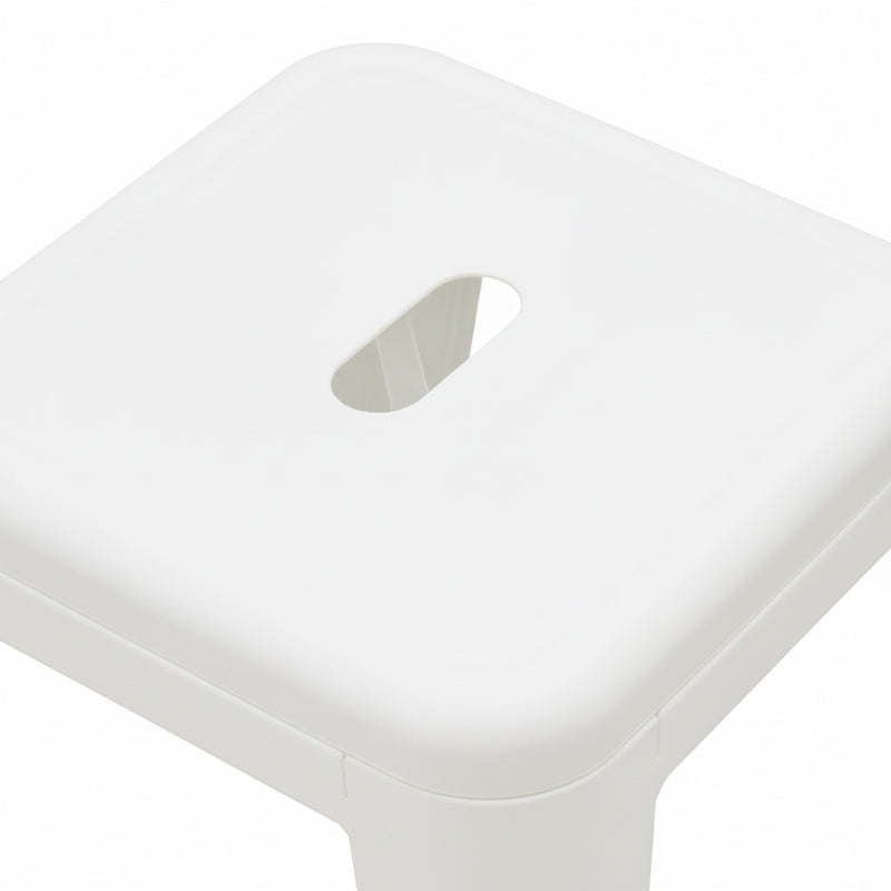 Scaun bar Utopia cu design simplu, Metal, Alb mat, 30x30x45 cm