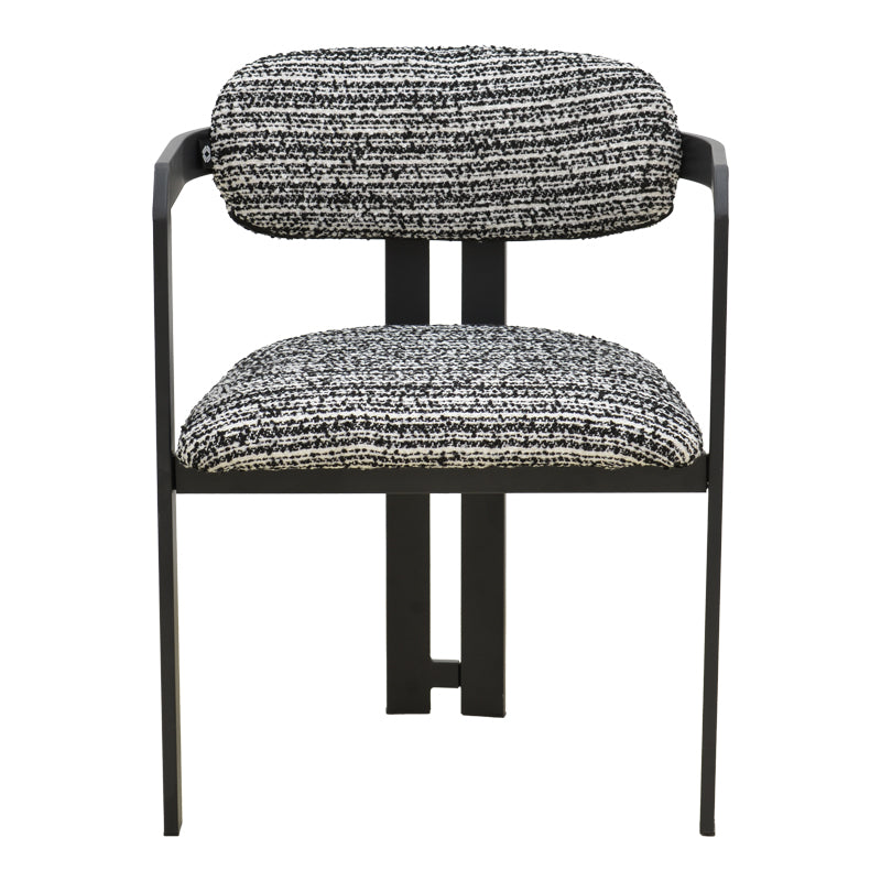 Scaun Berdona, picioare negre, Negru, 57x47x78 cm