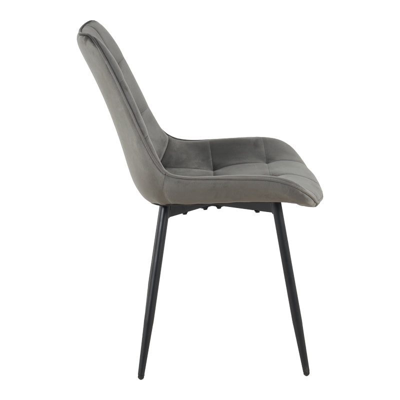 Scaun Berne, Velur, Gri Antracit, 53x62x84 cm - Antracit