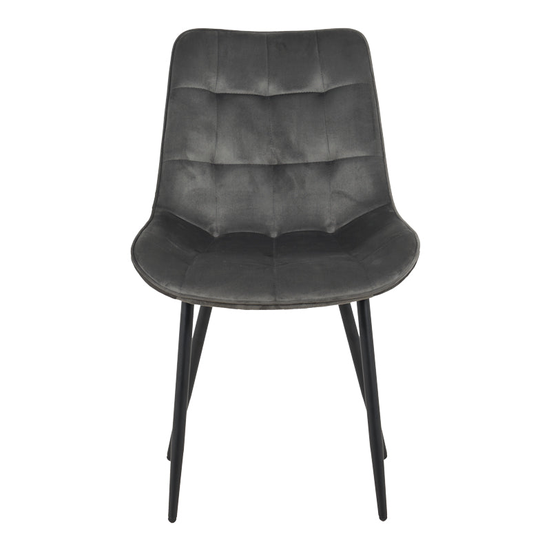 Scaun Berne, Velur, Gri Antracit, 53x62x84 cm - Antracit