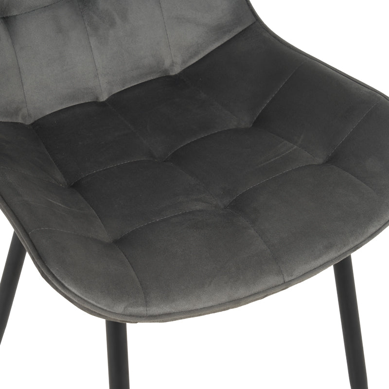 Scaun Berne, Velur, Gri Antracit, 53x62x84 cm - Antracit
