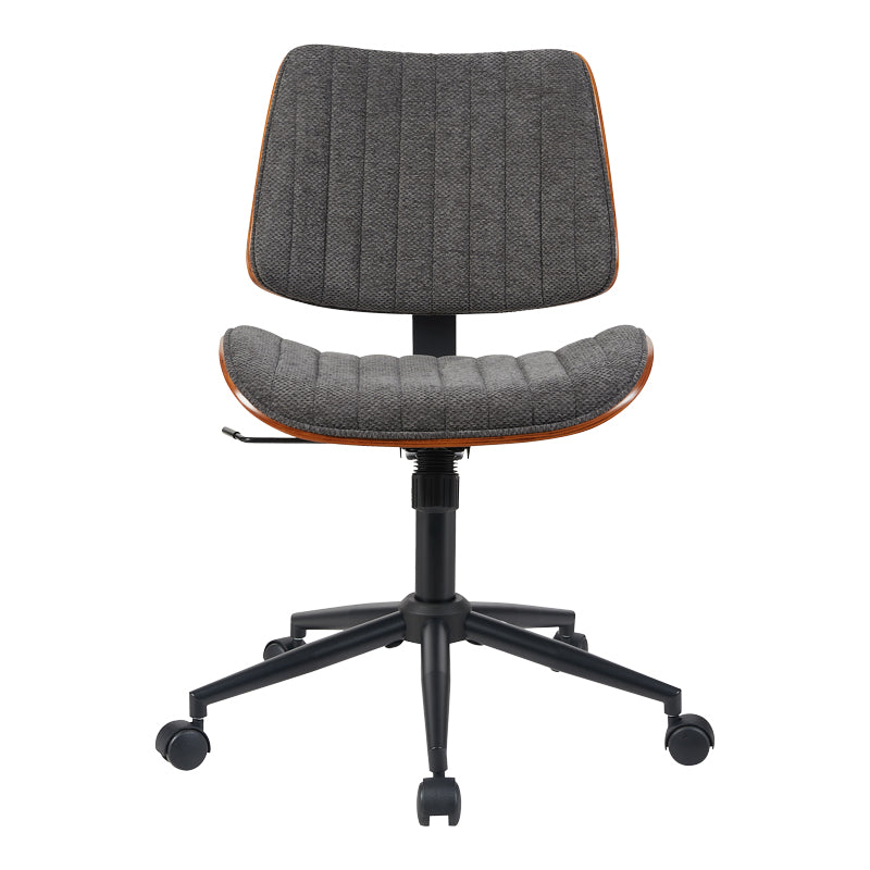 Scaun birou Amani cu ergonomie, Lemn, Nuc & Bej, 52x54x90 cm - Gri
