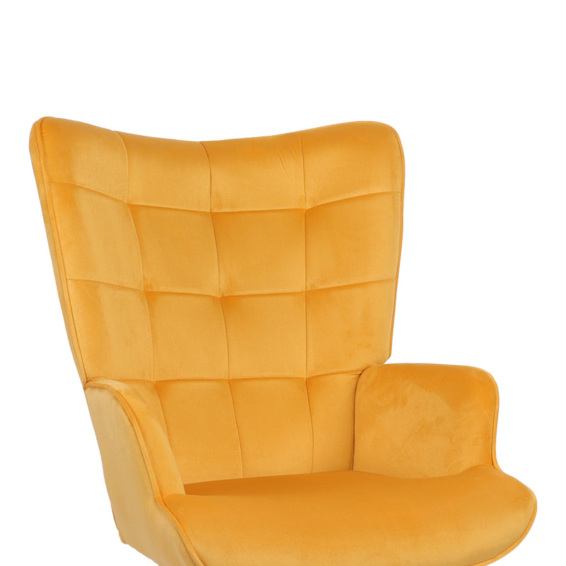 Scaun de birou directorial Lobima, catifea, 68x71x112 cm - Galben
