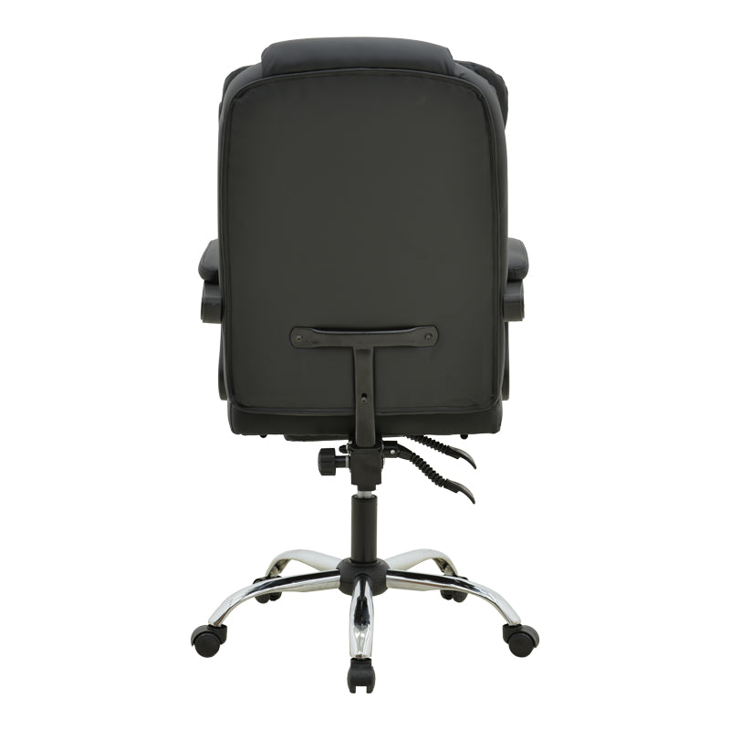 Scaun birou directorial cu suport pentru picioare și mecanism de masaj, Volter, Negru, 62x70x110 cm