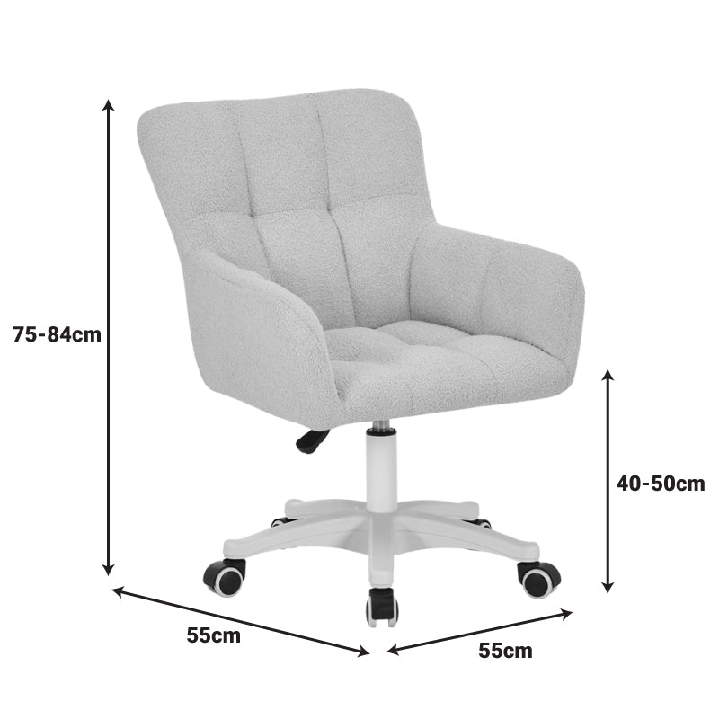 Scaun de birou Givole, boucle, 55x55x84 cm - Galben