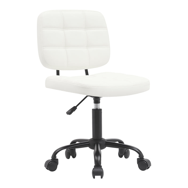 Scaun birou Sedia pu, alb, 50x50x75-85 cm
