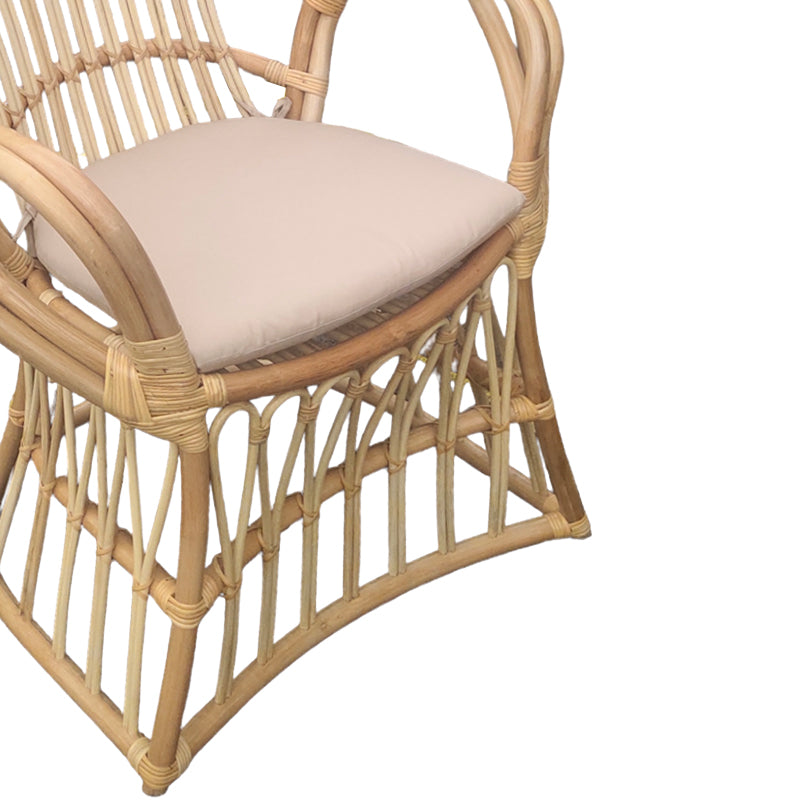 Scaun Boloni cu perna bej-ratan, Natural, 100x67x120 cm