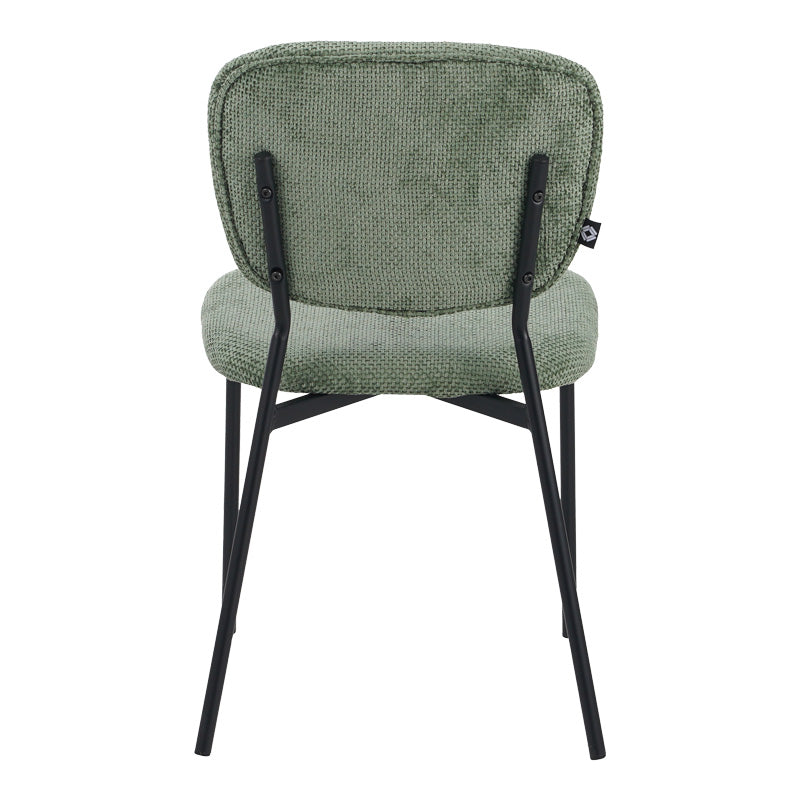 Scaun, Bouclé, Verde Masliniu, metalic Negru, 48x53x82 cm