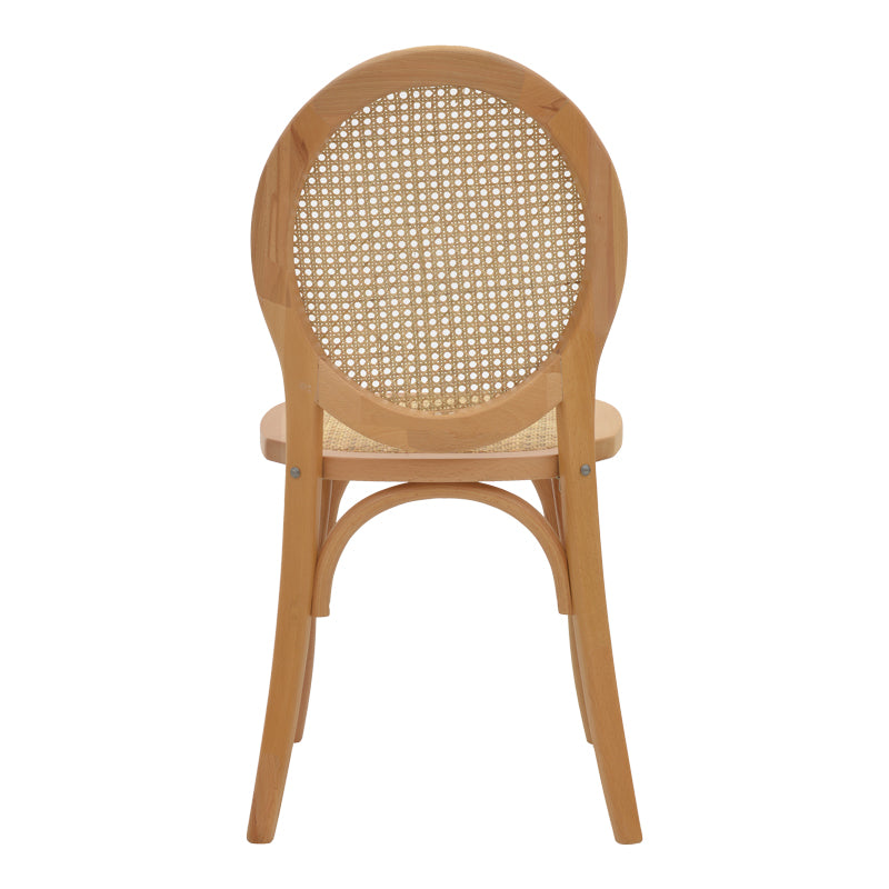 Scaun Camil, lemn de fag, ratan, Natural, 45x50x94 cm