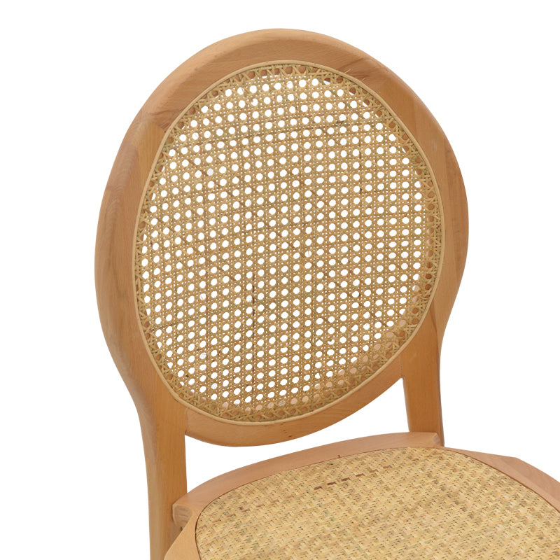Scaun Camil, lemn de fag, ratan, Natural, 45x50x94 cm