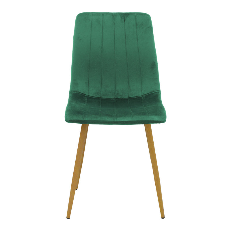 Scaun catifelat Noor, Velvet, Picioare, Natural, 44x53x86 cm - Verde