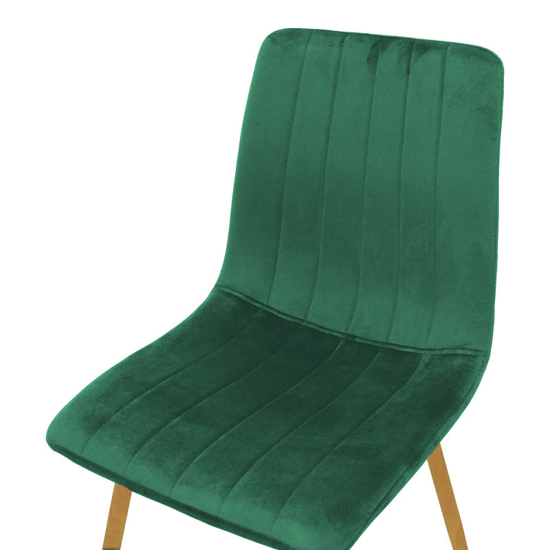 Scaun catifelat Noor, Velvet, Picioare, Natural, 44x53x86 cm - Verde