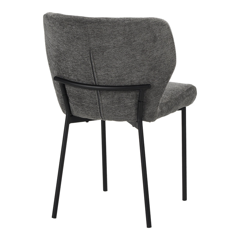 Scaun confortabil Mavier, Stil Modern, Stofă Gri-Bej, Picioare Metal, Negru, 48x62x82 cm - BLACK - ANTHRACITE