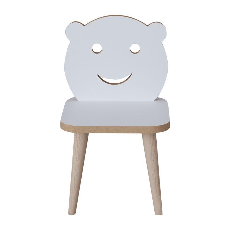 Scaun copii Jerry alb, lemn, Natural, 30x30x52 cm