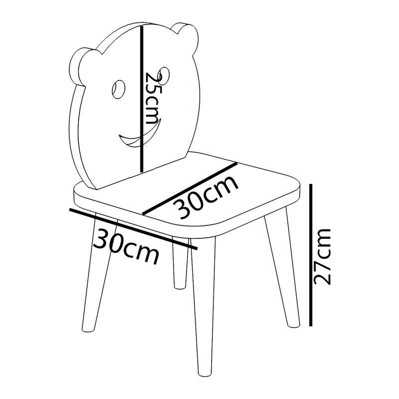 Scaun copii Jerry alb, lemn, Natural, 30x30x52 cm