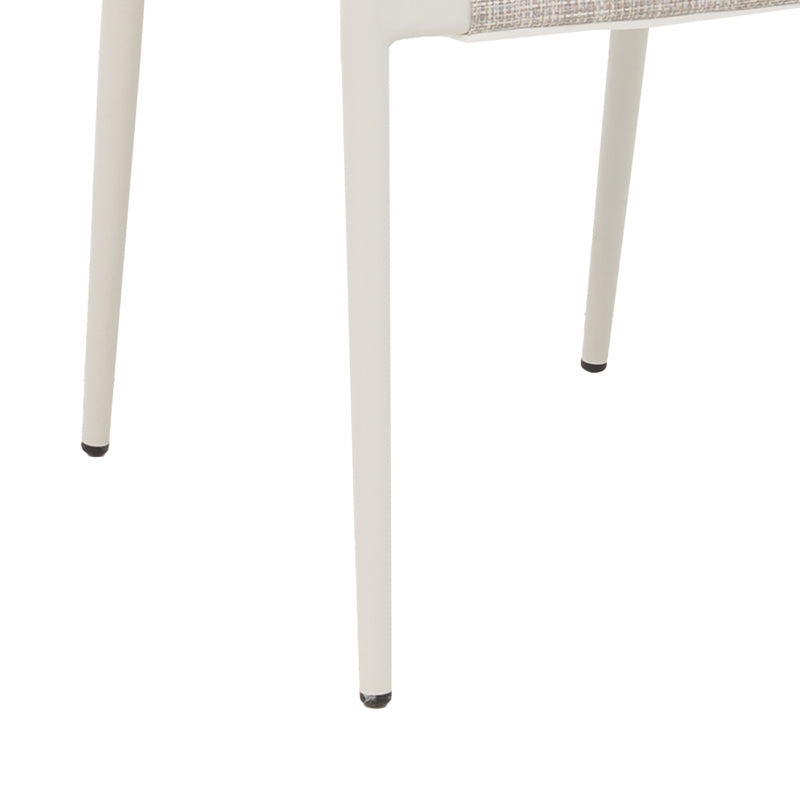 Scaun cu brate din aluminiu Elation sivuibil cu cadru alb-textilene si rattan, Natural, 56x52x76 cm