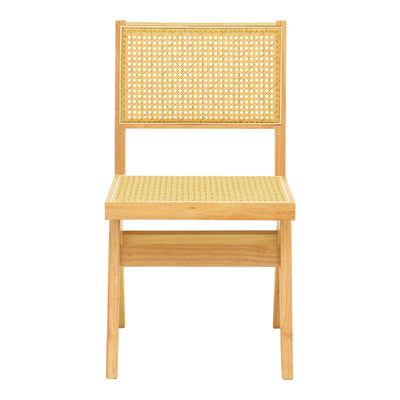 Scaun cu design natural Winslow, Lemn Rubberwood-Ratan, 46x58x80 cm, foto produs