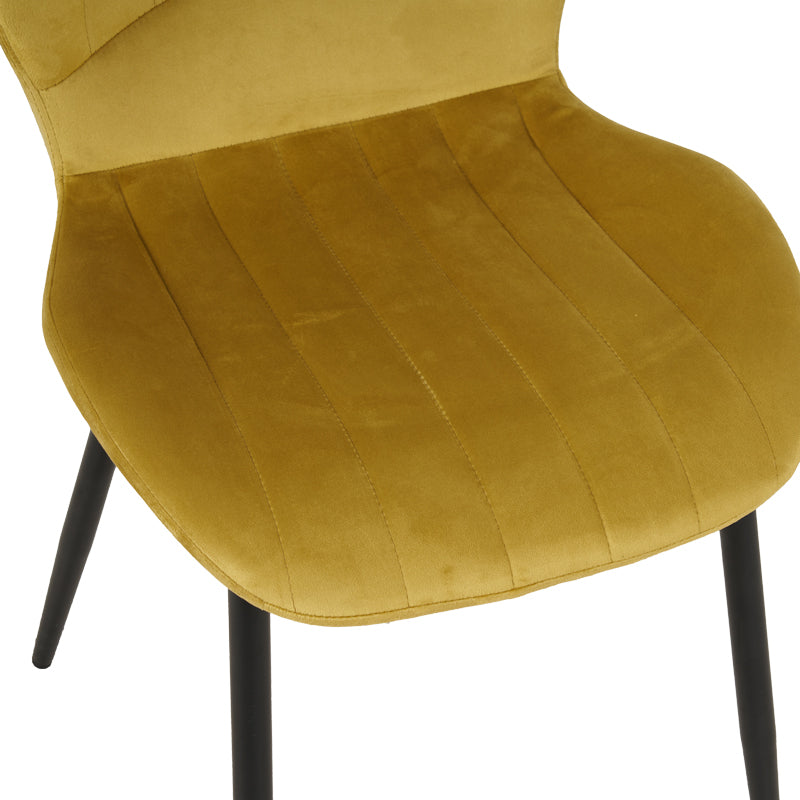 Scaun cu funcție de accent Jelour, Catifea, Galbenă, 46x60x84 cm - Galben