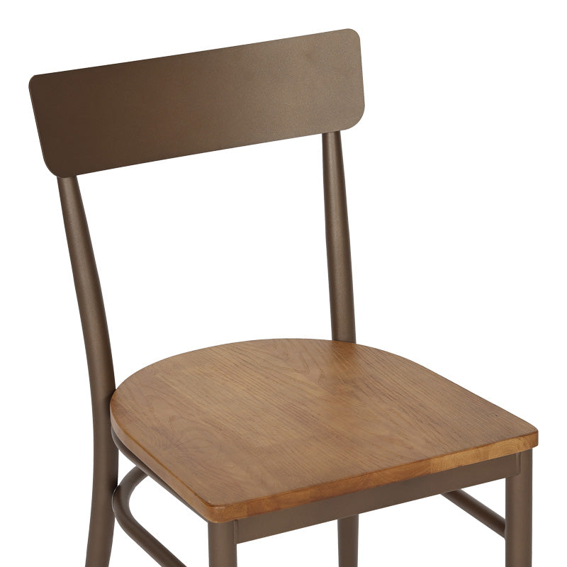 Scaun cu schelet metalic Zerca, Lemn de Cauciuc, Natural, 49x44x82 cm