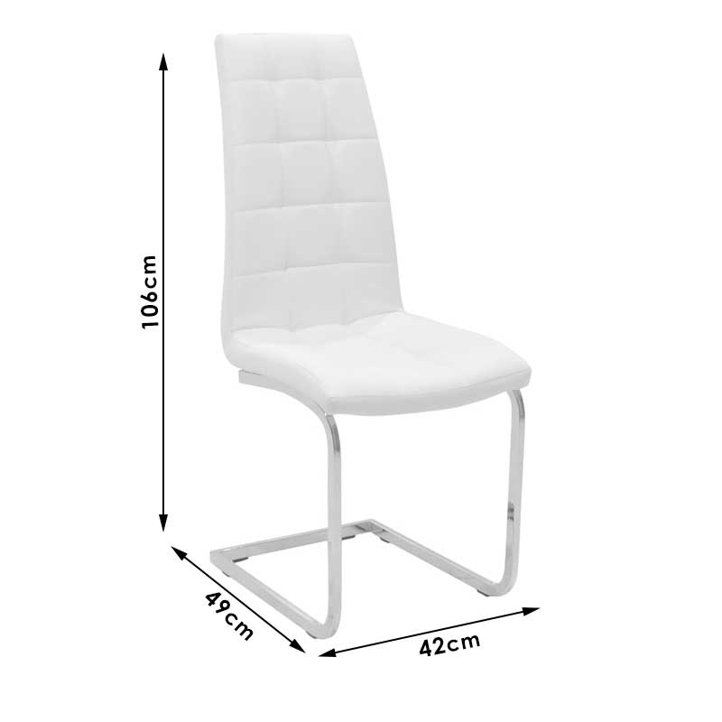 Scaun Darrell pu negru - metal, cromat, 42x49x106 cm