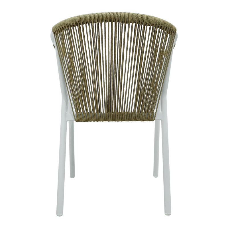 Scaun de aluminiu Convince stivuibil cu cadru alb-textilene-pe rachita Natural, Natural, 56x63x82 cm