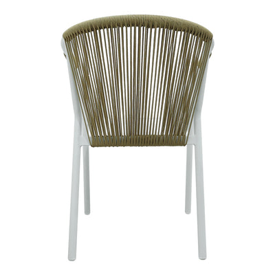 Scaun de aluminiu Convince stivuibil cu cadru alb-textilene-pe rachita Natural, Natural, 56x63x82 cm, foto produs