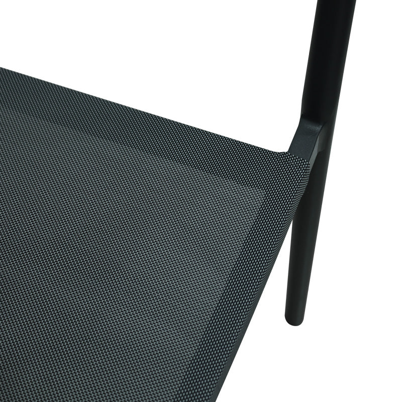 Scaun de aluminiu Convince stivuibil cu cadru Gri-textilene-pe ratan, 56x63x82 cm