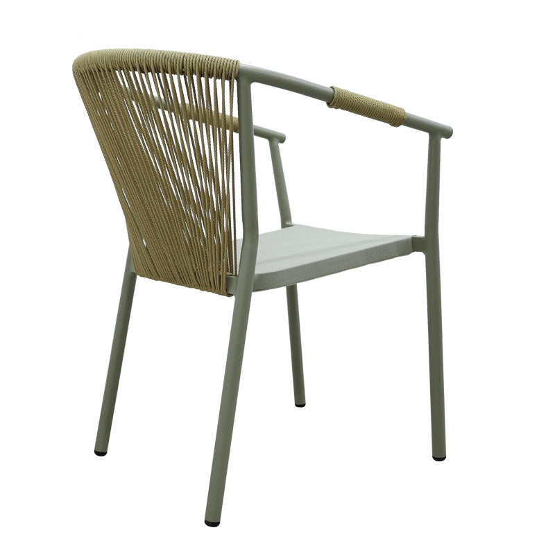 Scaun de aluminiu Convince stivuibil cu cadru maro-textilen-PE din rattan, 56x63x82 cm, imagine suplimentara
