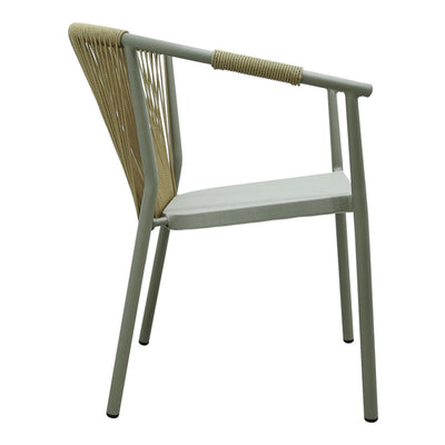 Scaun de aluminiu Convince stivuibil cu cadru maro-textilen-PE din rattan, 56x63x82 cm, detaliu produs