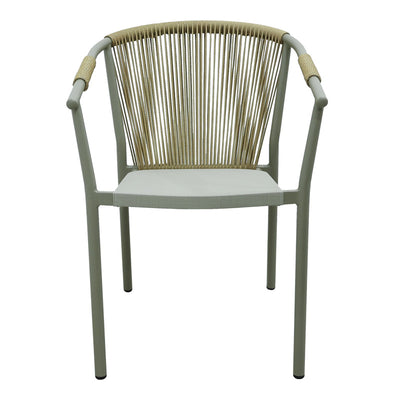 Scaun de aluminiu Convince stivuibil cu cadru maro-textilen-PE din rattan, 56x63x82 cm, perspectiva suplimentara