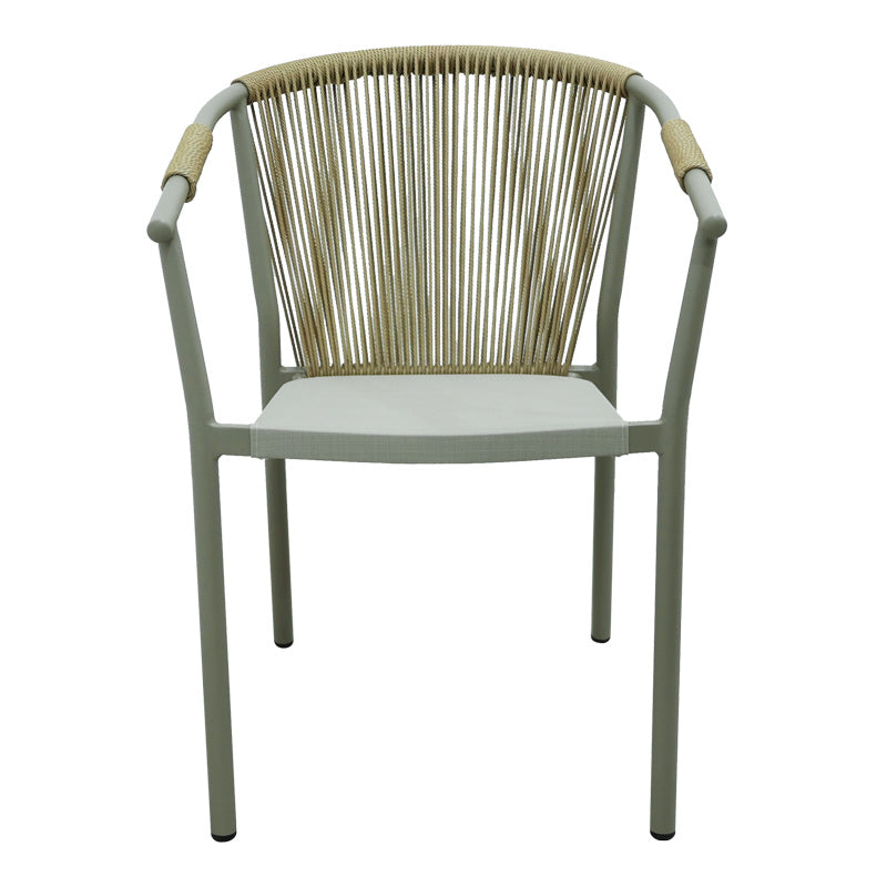 Scaun de aluminiu Convince stivuibil cu cadru maro-textilen-PE din rattan, 56x63x82 cm, perspectiva suplimentara