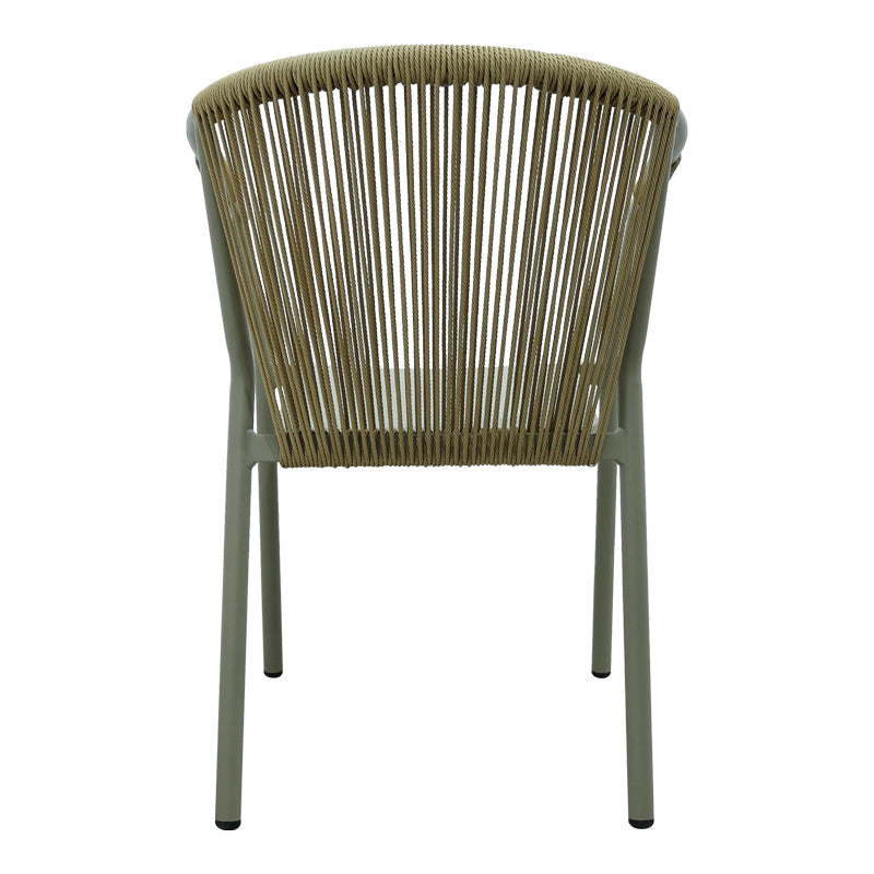 Scaun de aluminiu Convince stivuibil cu cadru maro-textilen-PE din rattan, 56x63x82 cm, foto produs