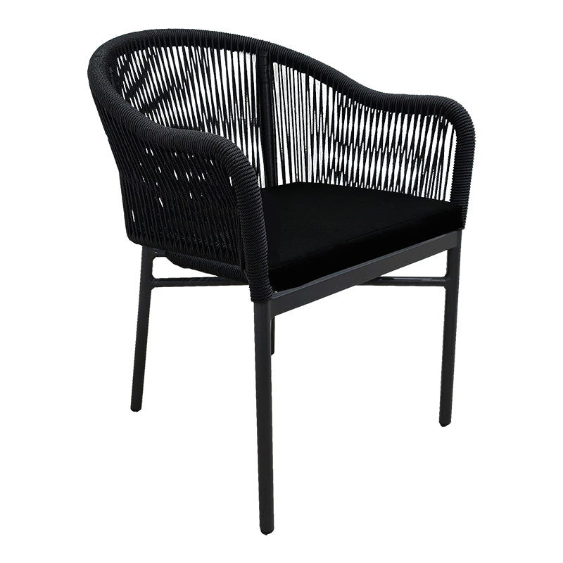 Scaun de aluminiu Legana cadru antracit-ratan, 56x66x82 cm