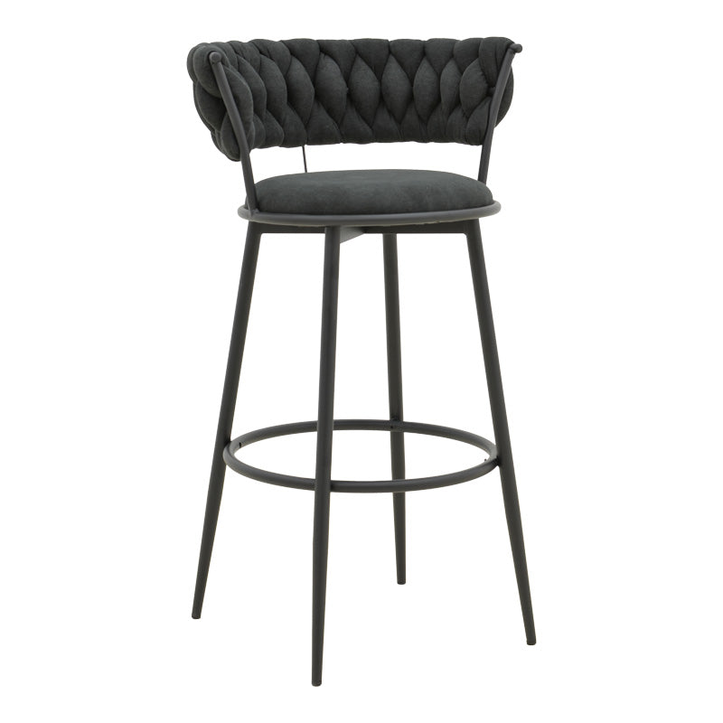 Scaun de Bar Alkia I textil neagra, 50x56x95 cm