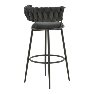 Scaun de Bar Alkia I textil, neagra, 50x56x95 cm, imagine suplimentara
