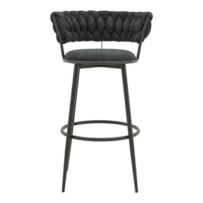Scaun de Bar Alkia I textil, neagra, 50x56x95 cm, perspectiva suplimentara