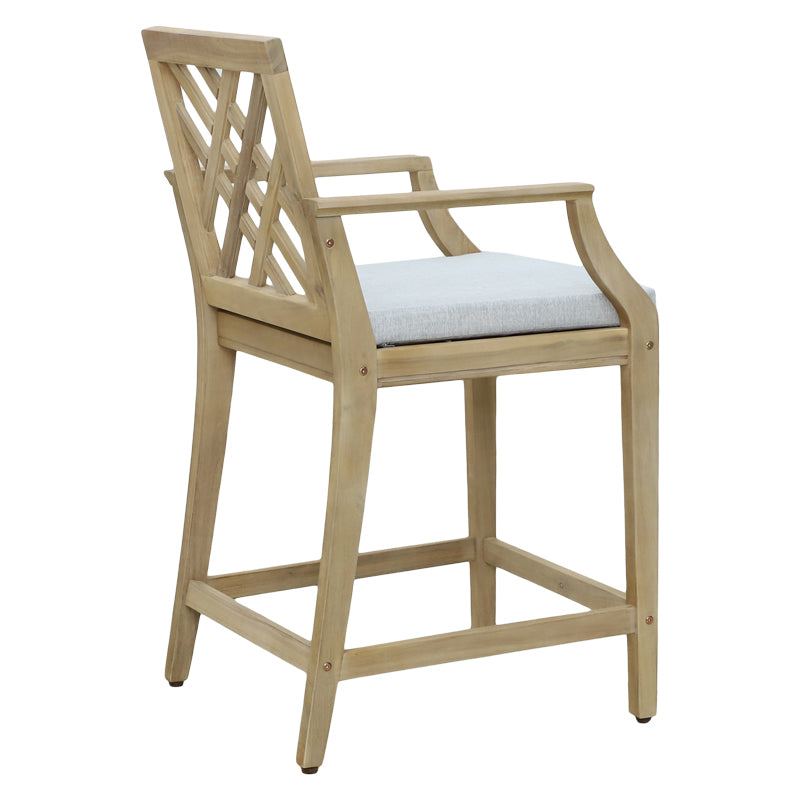 Scaun de bar Amalfi lemn masiv, bej, 59x64x105 cm