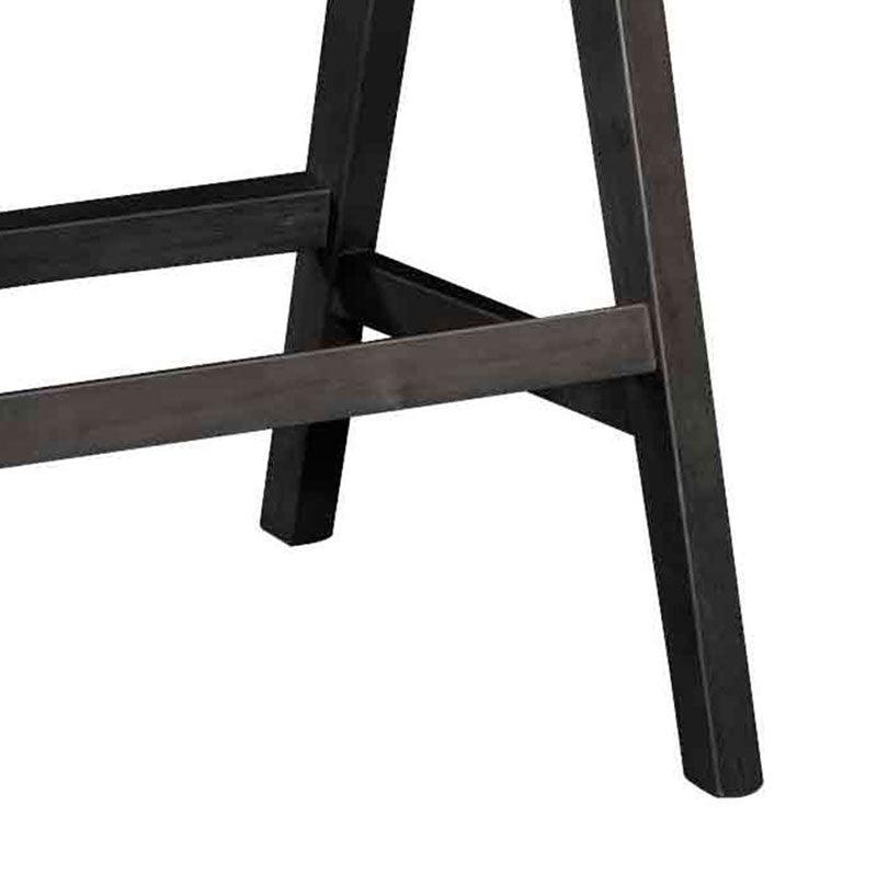 Scaun de bar cu brate Winslow, Negru - Nuc, 54x52x100 cm - Negru