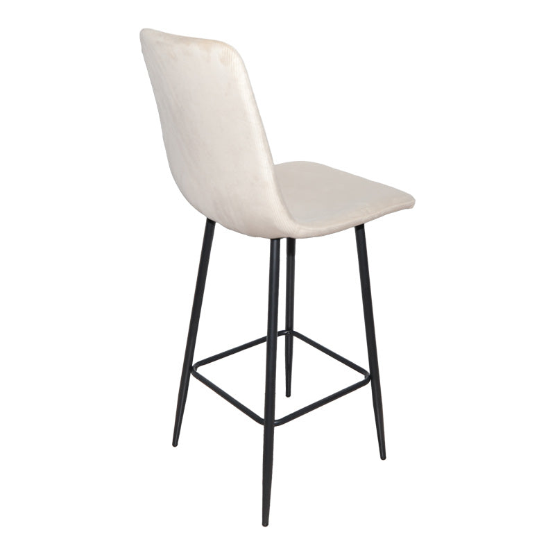 Scaun de bar cu functie de rotire, tesatura, neagra, 43x55x114 cm - Bej