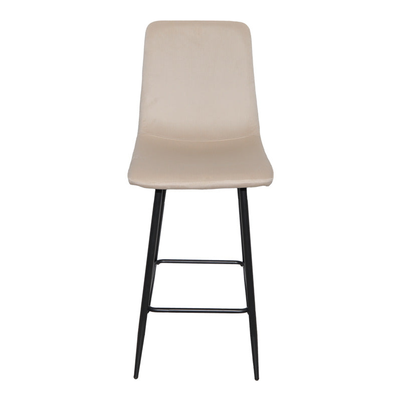 Scaun de bar cu functie de rotire, tesatura, neagra, 43x55x114 cm - Bej