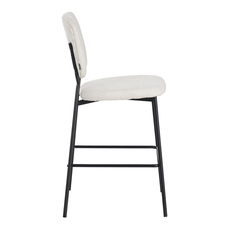 Scaun de bar cu functie de confort, stofa bouclé, bej, 48x54x100 cm