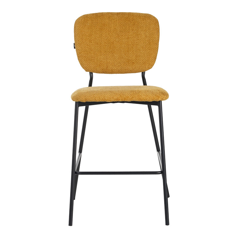 Scaun de bar cu functie de, stofa bouclé, galbena, 48x54x100 cm