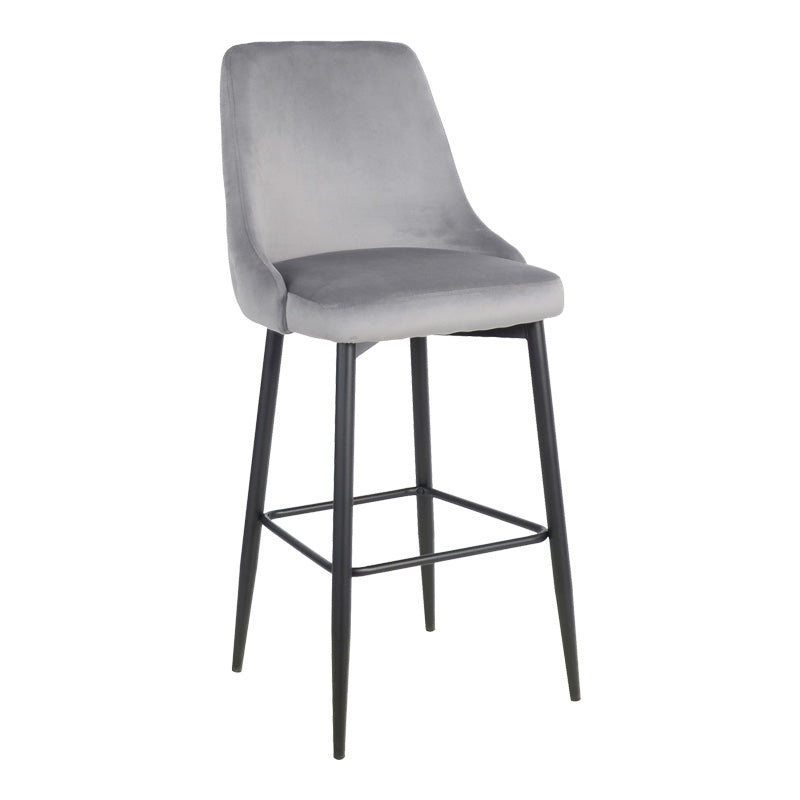Scaun bar Zedna, Catifea Galbena, Picioare metal, Negru, 52x57x111 cm - Gri