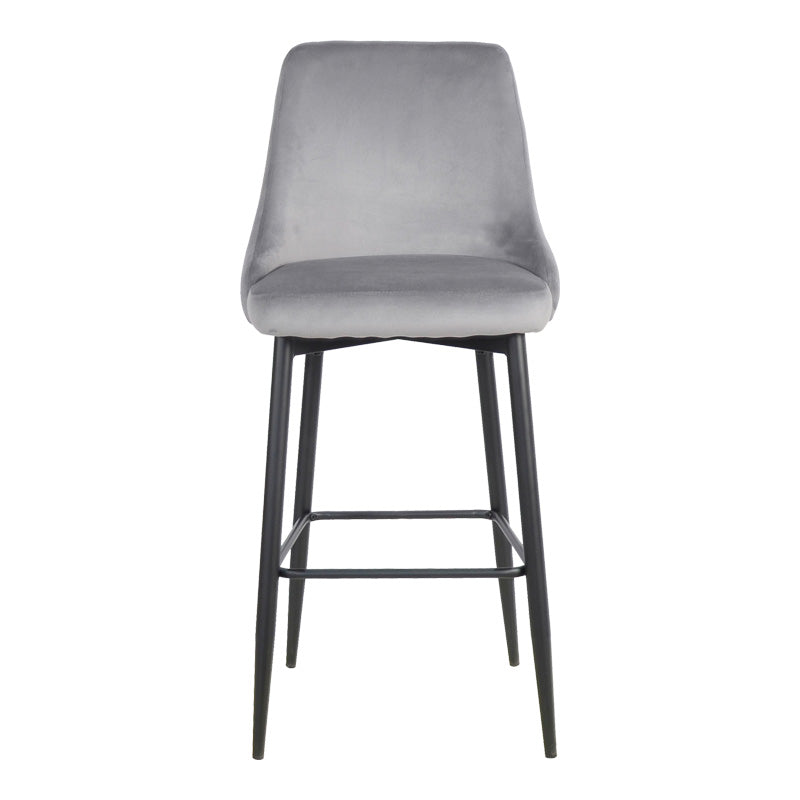 Scaun bar Zedna, Catifea Galbena, Picioare metal, Negru, 52x57x111 cm - Gri