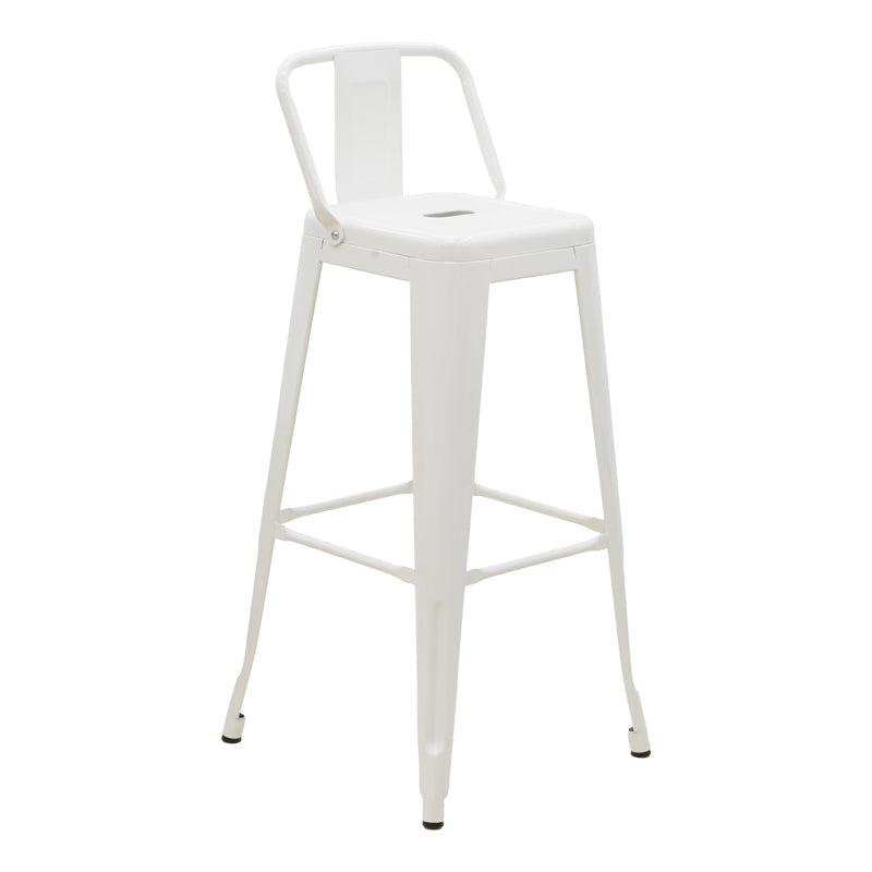 Scaun de bar cu spatar Utopia metal alb 42x42x97 cm