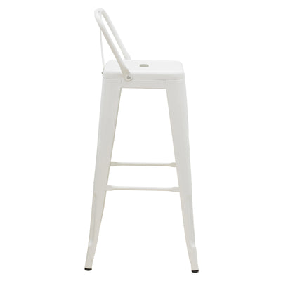 Scaun de bar cu spatar Utopia metal, alb, 42x42x97 cm, detaliu produs