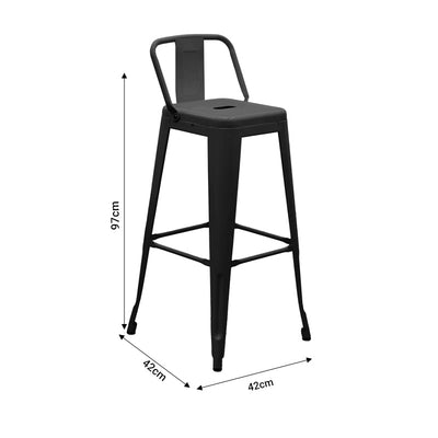 Scaun de bar cu spatar Utopia metal, alb, 42x42x97 cm, foto produs 8